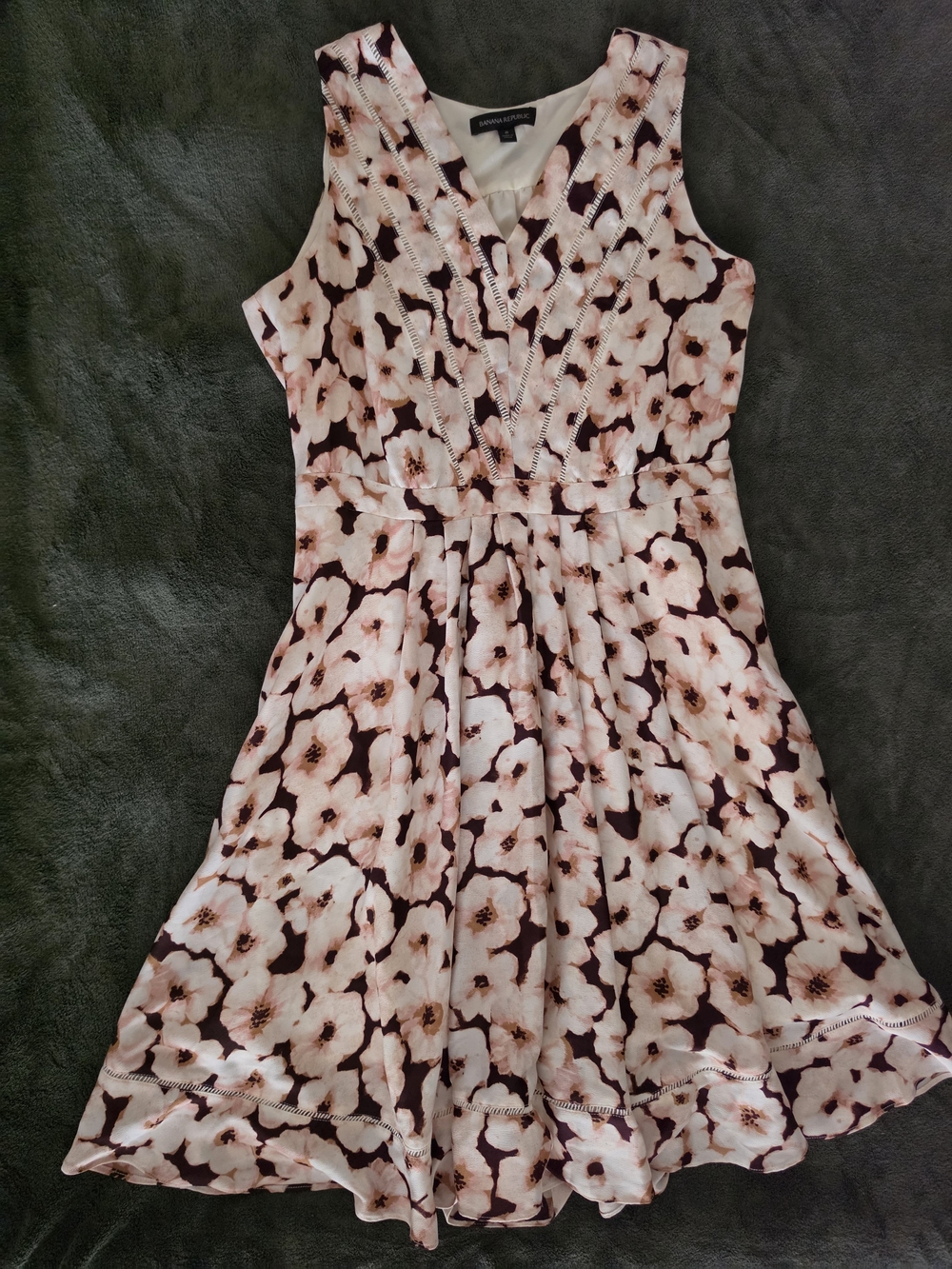 Banana Republic Pink & Brown Floral Midi Dress